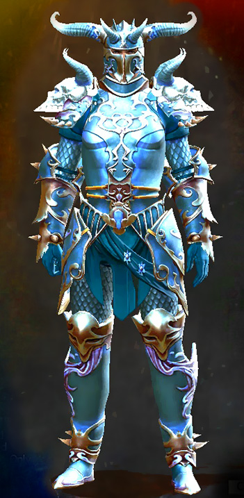 Male WvW - Mistforged Triumphant Hero's Guild Wars 2 Human Heavy Male WvW Armor Set - Dyed Blue & Gold - Mistforged Triumphant Hero's