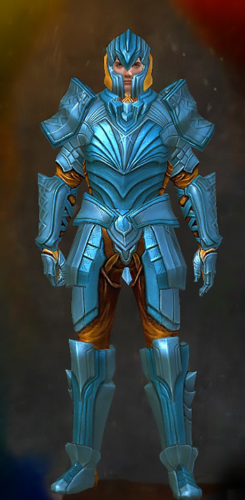 Male Order Durmand Priory - Priory's Historical Guild Wars 2 Human Heavy Male Order Armor Set - Dyed Blue & Gold - Priory's Historical