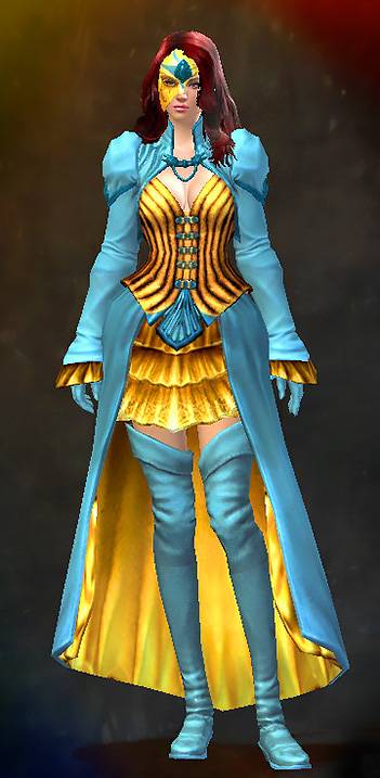 Female Hall of Monuments - Heritage Guild Wars 2 Human Light Female Hall of Monuments Armor Set - Dyed Blue & Gold - Heritage
