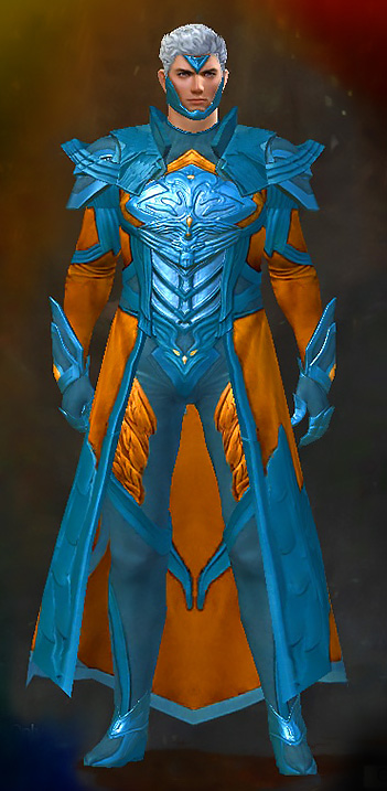 Male Dungeon Caudecus's Manor - Council Watch Guild Wars 2 Human Medium Male Dungeon Armor Set - Dyed Blue & Gold - Council Watch