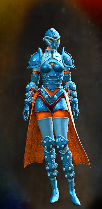 Female - Ironclad Guild Wars 2 Human Female Outfit - Dyed Blue & Gold - Ironclad